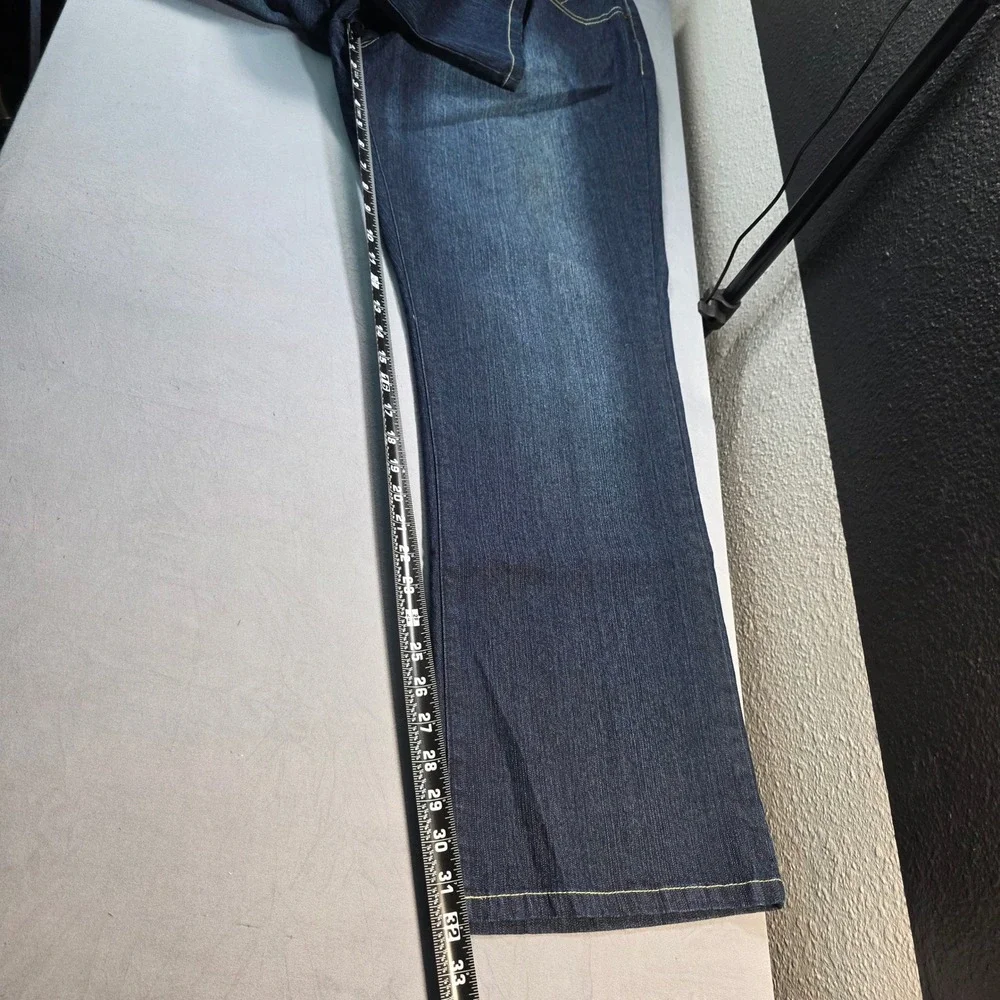Andre Bini Womens Size 18 Flare Leg Jeans Blue Two Tone Colorblock High Rise NWT